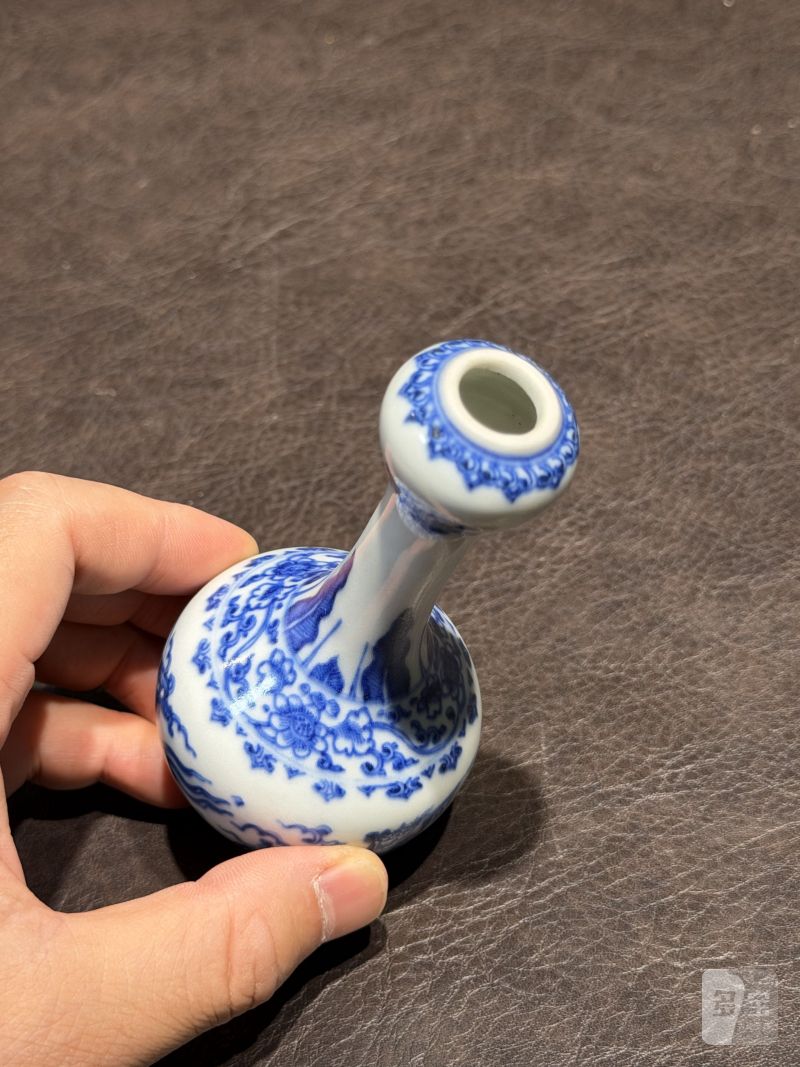清康熙 青花双凤纹胆瓶、蒜头瓶 - 图12